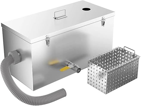 Oil Filter Tank - Kitchen Catering Stainless Steel Grease Trap, Oil Water Separator, 25LBS-1