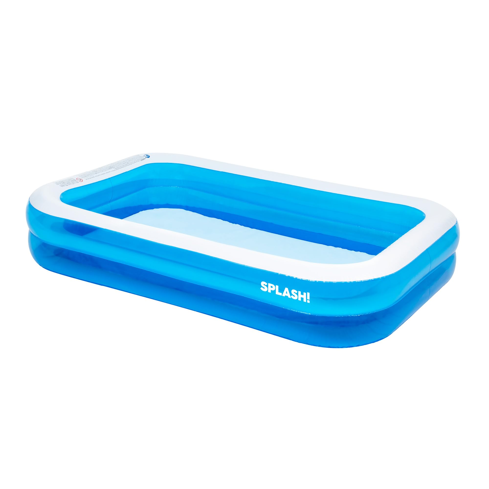 SPLASH! 8.5ft Inflatable Swimming Pool - Quick Set Rectangular Inflatable Pool Garden with Durable Vinyl, Fast Inflation, Safety Valve, Hose Adaptor - Outdoor Paddling Pool for Kids and Adults