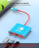 2026 Switch 2 Dock for Nintendo Switch 2 Adapter 3 in 1 with 4K 60Hz HDMI 2.0, USB 3.0 Port, USB C 100 W Charging, TV Adapter Switch OLED Hub Docking Station Portable Travel for Nintendo 2 Accessories - 2