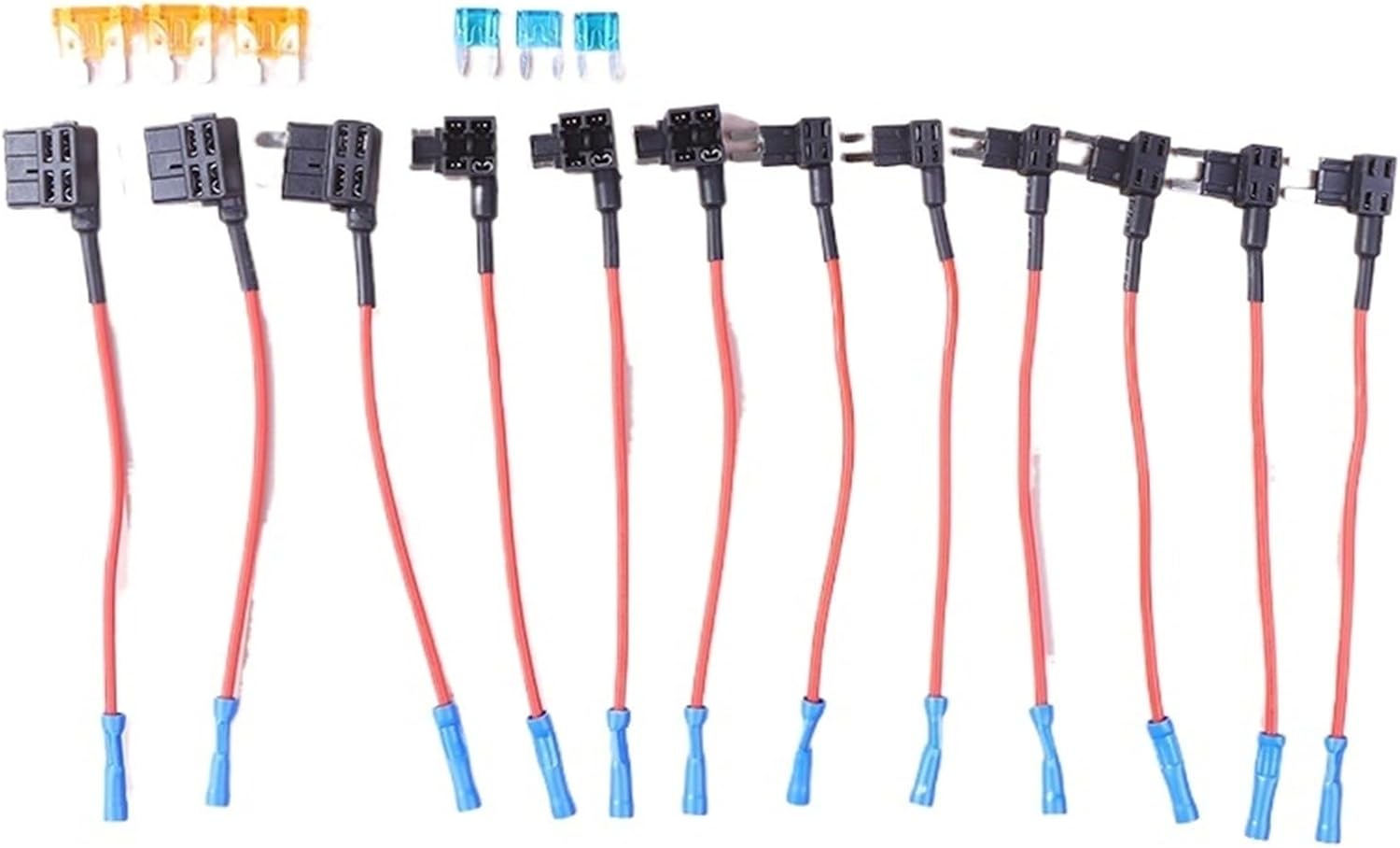 12Pcs 4 Types of 12V Additional Circuit Adapters and Fuse Set- Tap Car Fuse Holder with Micro2 Mini ATC ATS Thin Tap