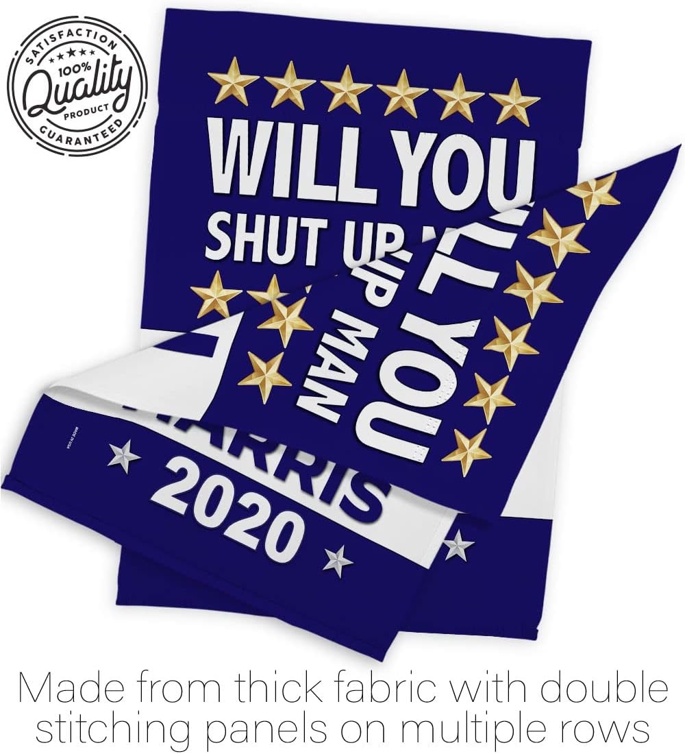 Biden Harris Flag Shut Up Man Garden House Flag Set Patriotic Vote President Democrat Republican Tea Party United State Election Decoration Banner Small Yard Gift Double-Sided, Made in USA