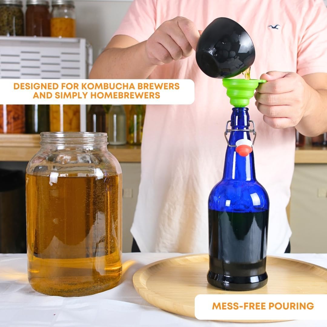 FastRack 16 oz Blue Swing Top Glass Bottles – 2 Pack | Flip Top Airtight Bottles (Not Olive Oil Style) | Reusable Bottles for Kombucha, Beer, Soda & Fermentation