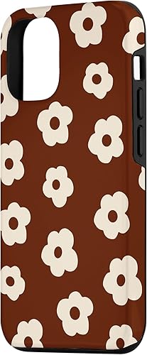 Miniatura 2 de Funda para iPhone 1212 Pro Retro Daisy Flowers Lindo Marrón Estético Floral Patrón de los años 70