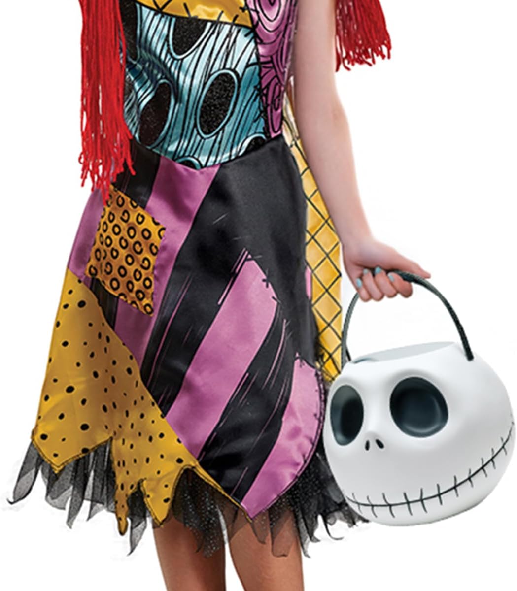 Disguise Nightmare Before Christmas Jack Skellington White Treat Pail, Official Disney Costume Accessory & Cute Room Décor