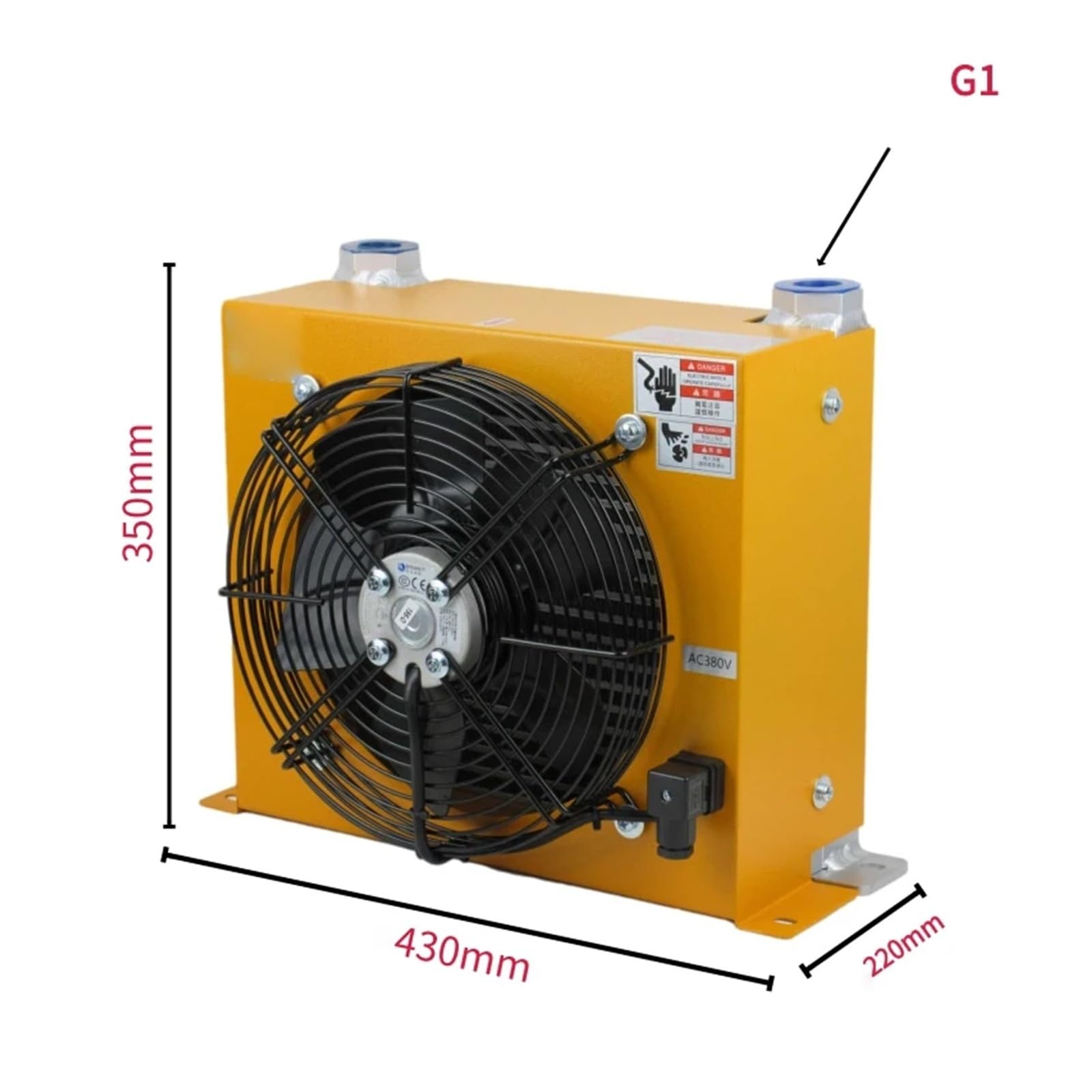 Haute précision Refroidisseur d'air hydraulique AH1012T-CA Radiateur d'huile refroidi par air Série AF Refroidisseurs d'huile hydrauliques à ailettes en aluminium 100 L/MIN Largement applicable(DC 24V
