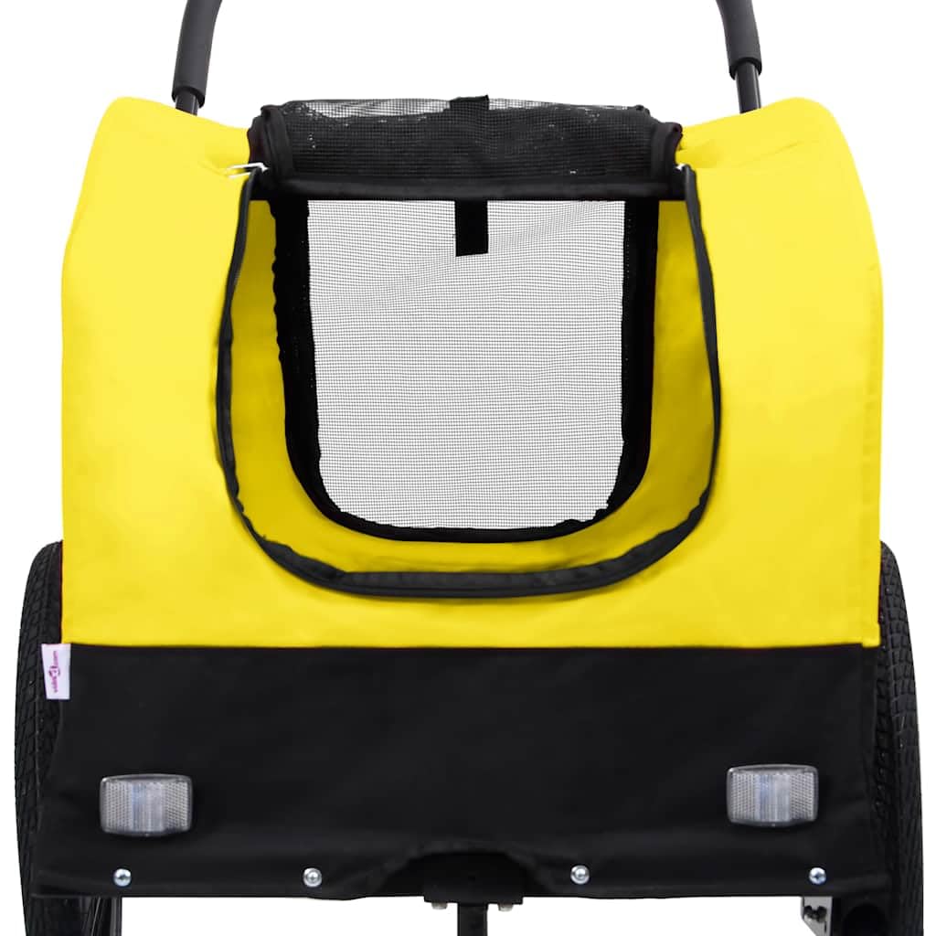 En remolque de bicicleta para perros y cochecitos, carrito de mascotas de tela Oxford con marco de acero, rueda delantera de grado, acoplamiento rápido, plegable para paseo, ciudad y parque