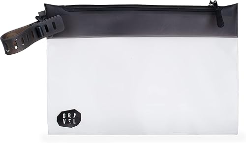 Gravel The Pouch | Neceser de viaje transparente aprobado por la TSA | Tamaño de cuarto de galón para hombres y mujeres, transparente y negro, Bolsa