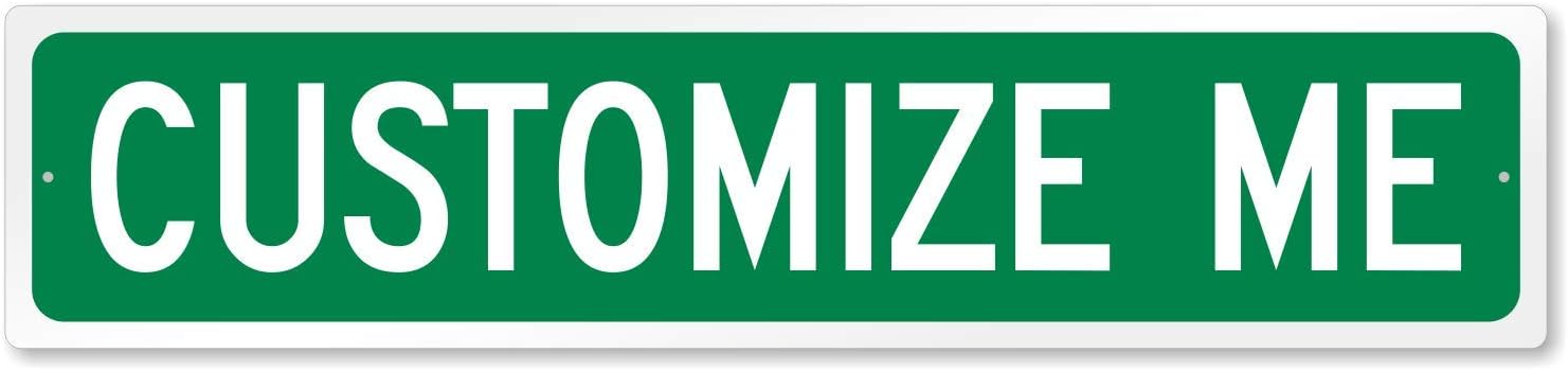 SmartSign Green Personalize Your Street Sign - 4" x 18", Aluminum Metal, Custom Street Sign for Outdoor Road, Home, Office, Decor, Room, USA-Made