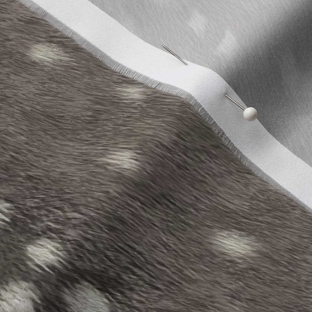 Spoonflower Fabric - Deer Hide Skin Animal Gray Fawn Spots Woodland Neutral Dots Look Printed on Organic Cotton Sateen Fabric by The Yard - Sewing Quilting Apparel Home Decor