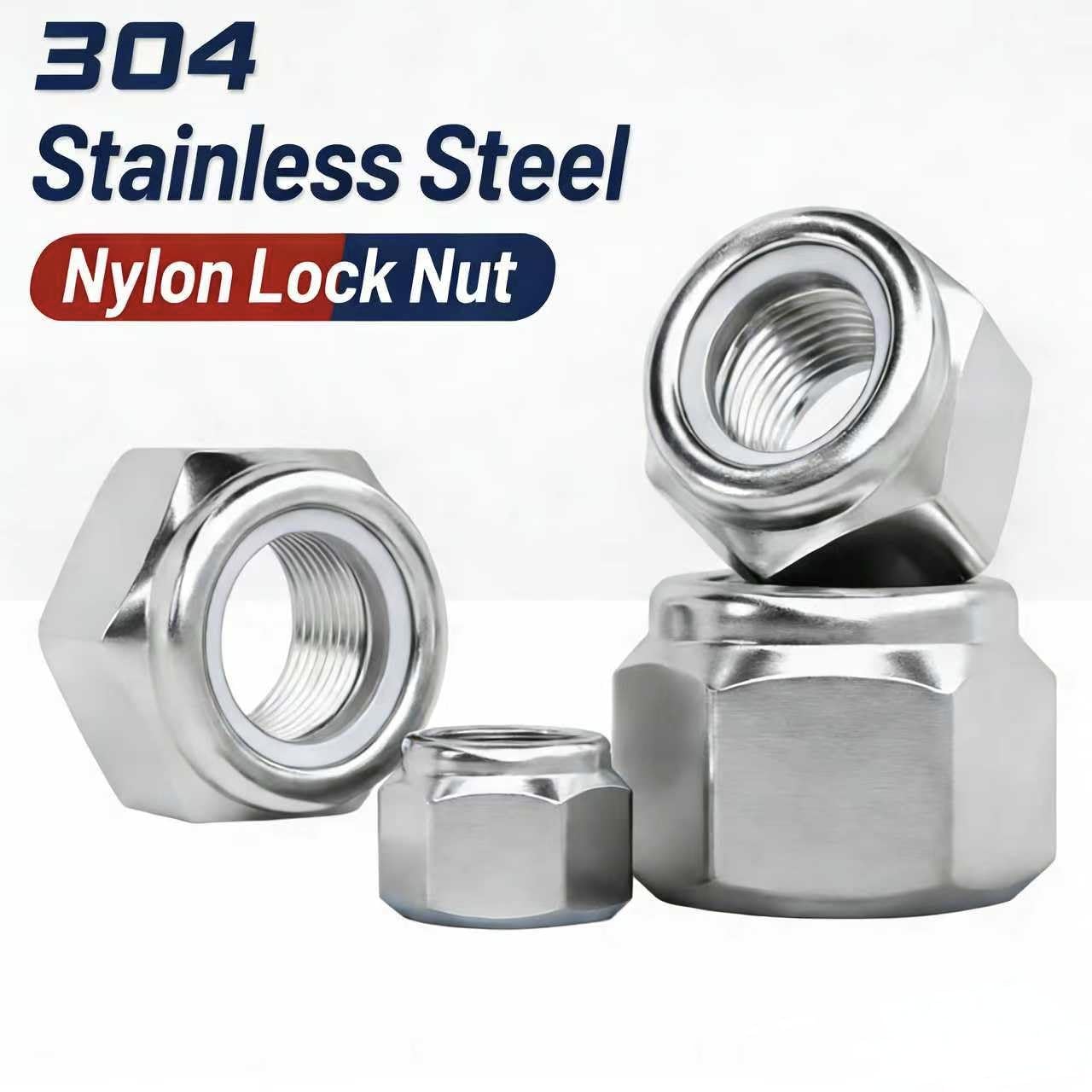 SAE Lock Nut Assortment Kit- 8 Sizes (#6-32#8-32#10-24#10-32 1/4"-20 5/16"-18 3/8"-16 1/2"-13), 150PCS 304 (18-8) Stainless Steel Nylon Insert Lock Nuts Kit,Standard Inch Thread Nylock Nuts image 4