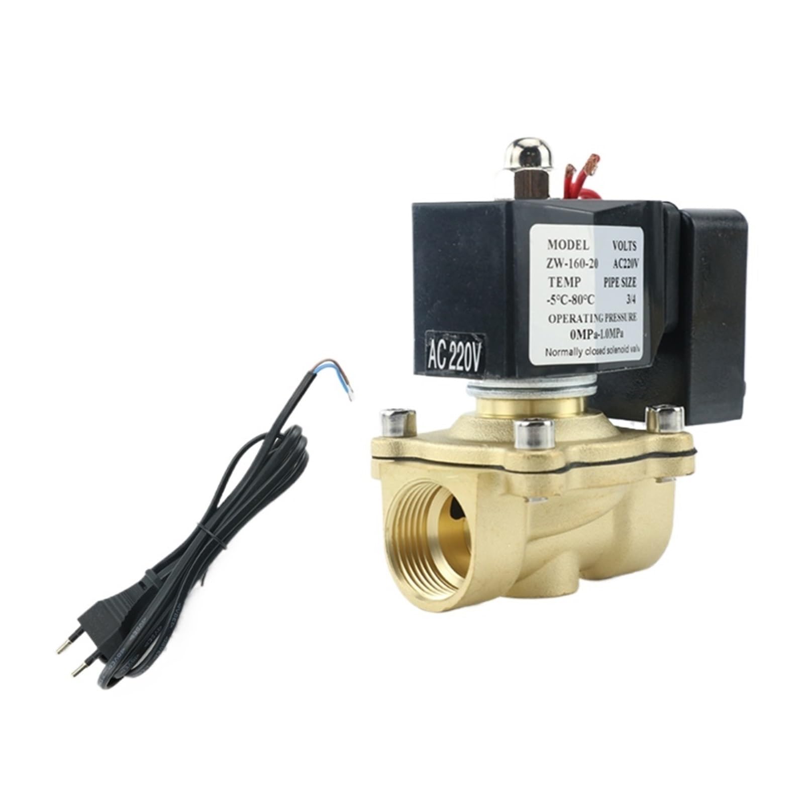 Nxdpajqizh 1/2 Normally Closed Electric Solenoid Valve Dn5 Dn20 220Ac(")