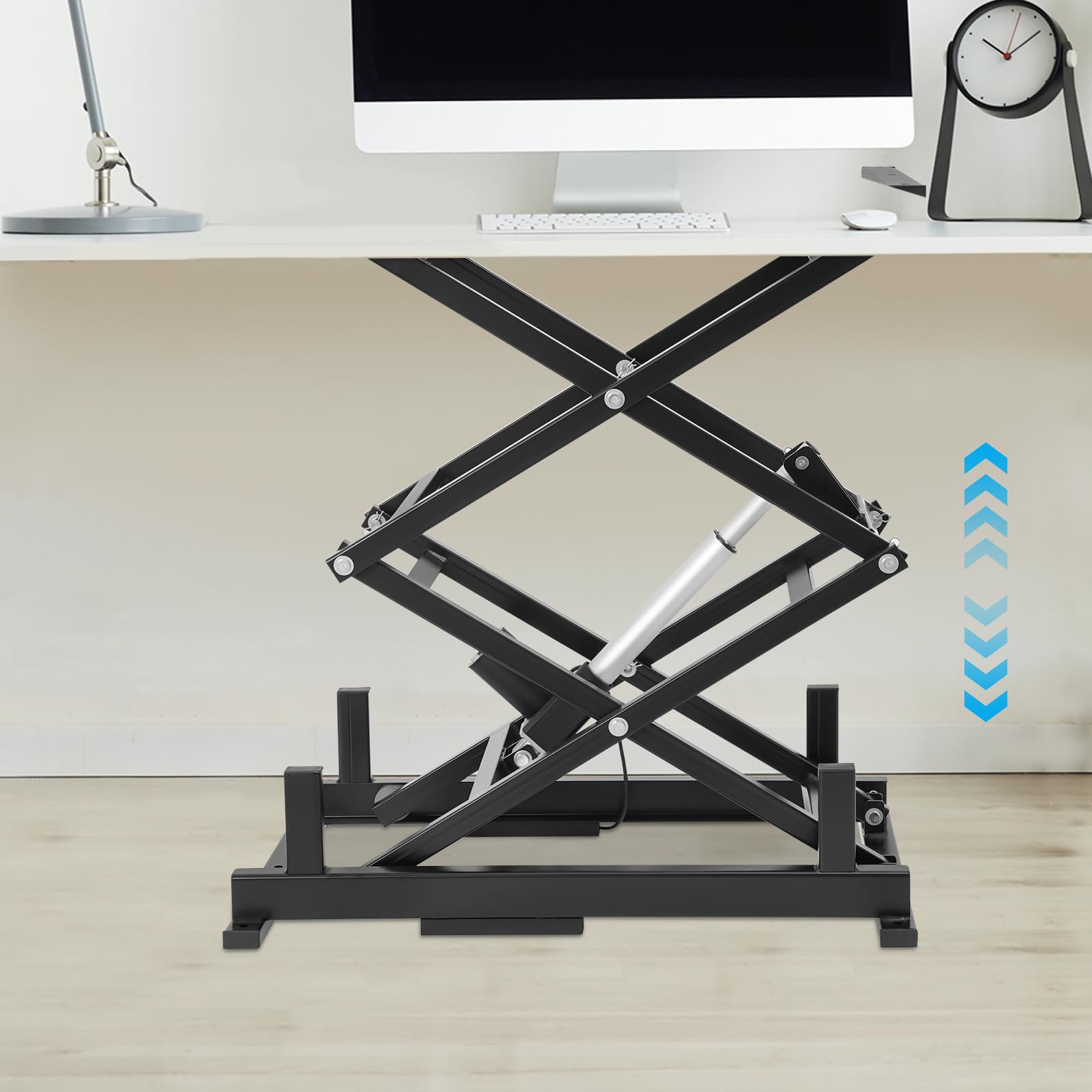 Plataforma elevadora eléctrica de 63,5 kg de carga, mesa elevadora de tijera con mando a distancia, elevador de mesa de centro eléctrico, altura regulable de 26,5 a 127 cm, para manipulación