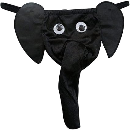 Mens Elephant Underwear Pouch Briefs Long U Bulge Pouch Low Waist Underwear Briefs G-String Hot Funny Thong Men