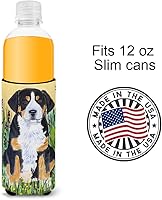 Vista 4 de Caroline's Treasures SS8217MUK Greater Swiss Mountain Dog Ultra Hugger para latas delgadas puede enfriar la manga de la bebida lavable a máquina