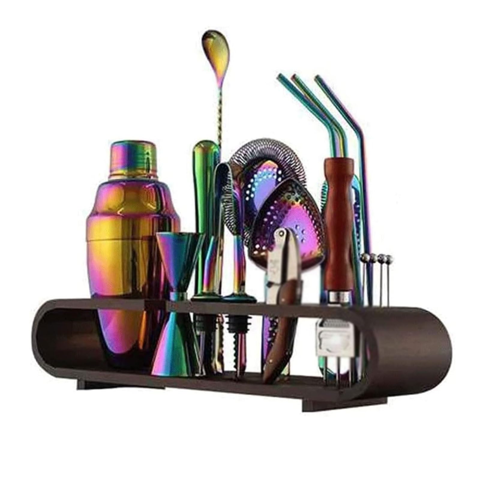 Kit de Barman de 20 Piezas, coctelera de Acero Inoxidable y Herramientas de Barra for Bares caseros y coctelería Profesional.