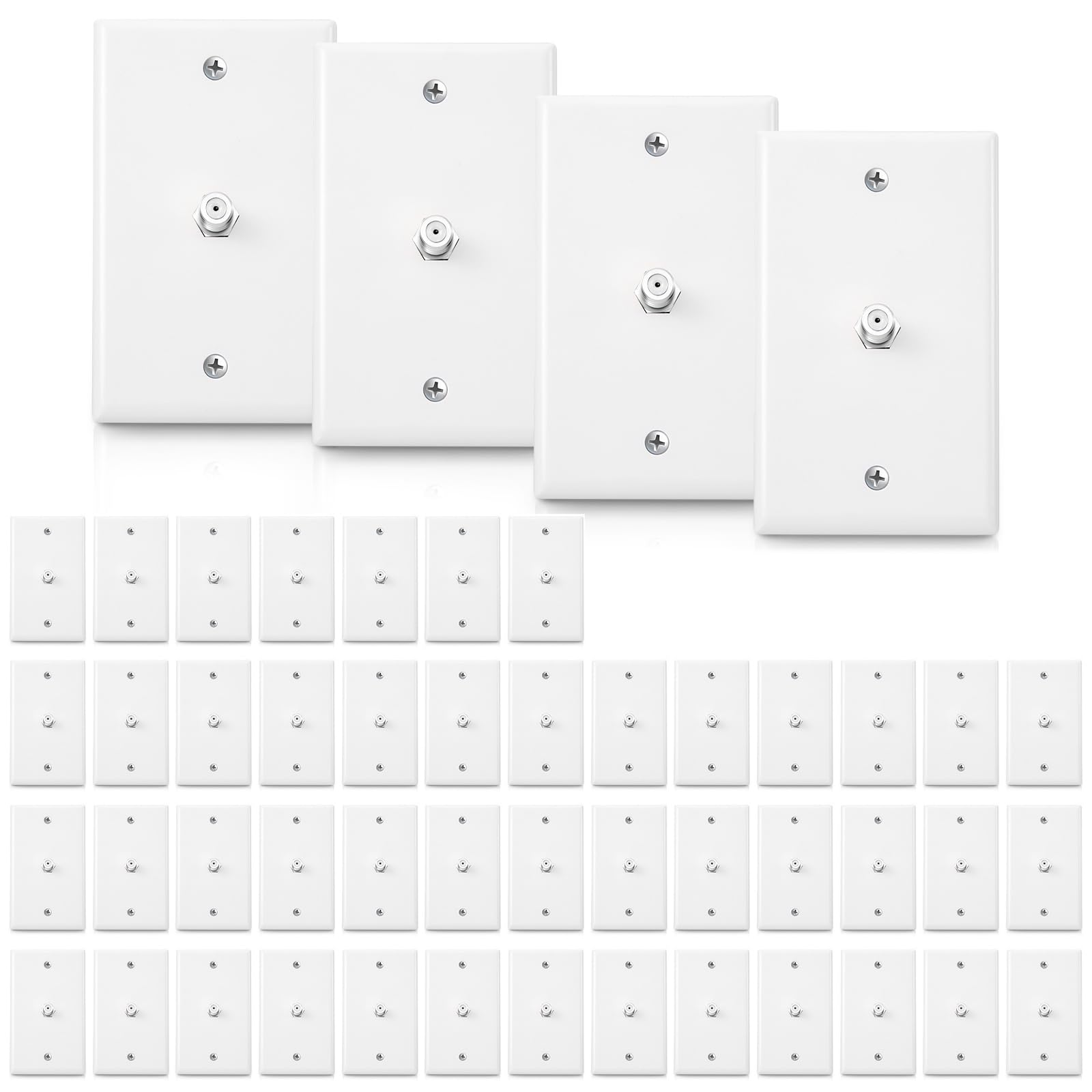 Placa de pared coaxial blanca para ocultar el cable de TV del salón con toma Weewooday