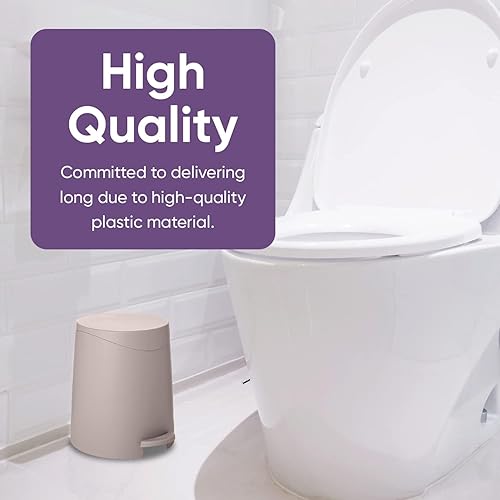 Miniatura 7 de Superio Bote de basura pequeño con tapa de 3 litros mini cubo de basura de plástico de 075 galones moderno cubo de basura de tapa plana con pedal de