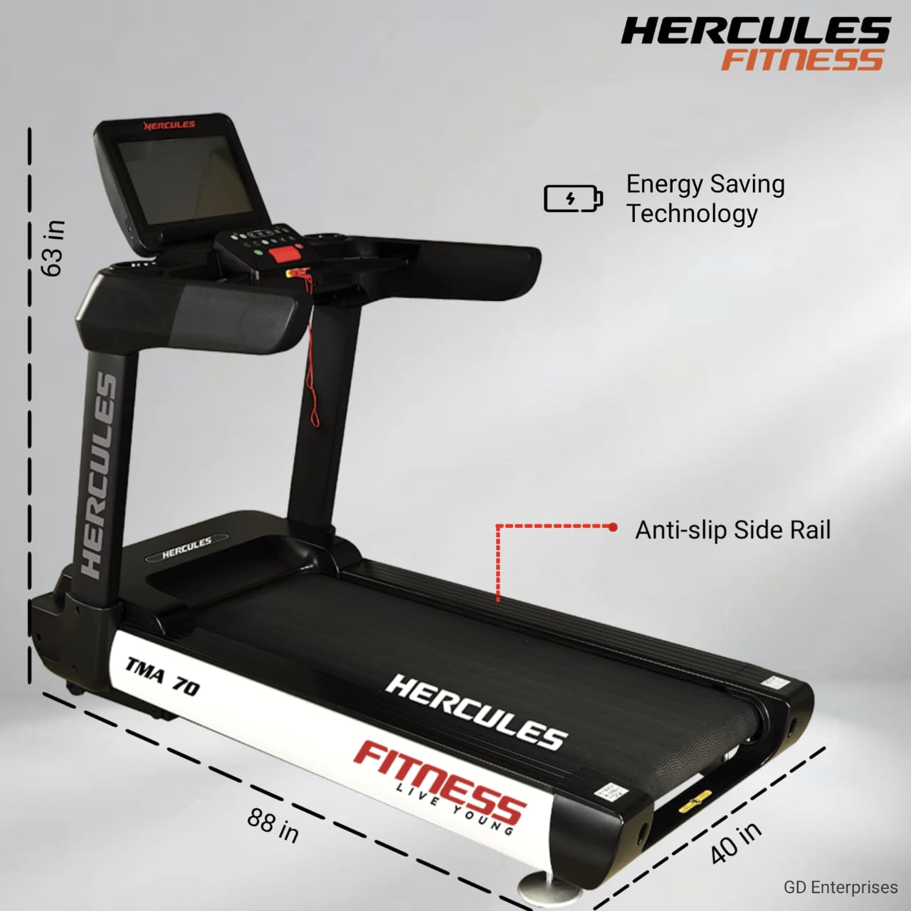 Buy Hercules Fitness | TMA70 8.0 HP AC Motorized Treadmill | 25