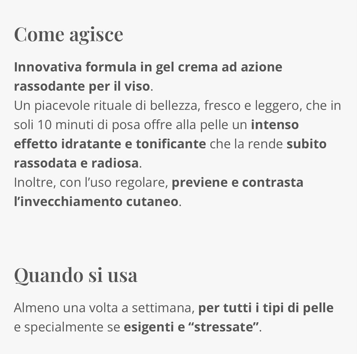 MASCHERA GEL RASSODANTE JUST 75 ml Innovativa maschera anti-age per il viso