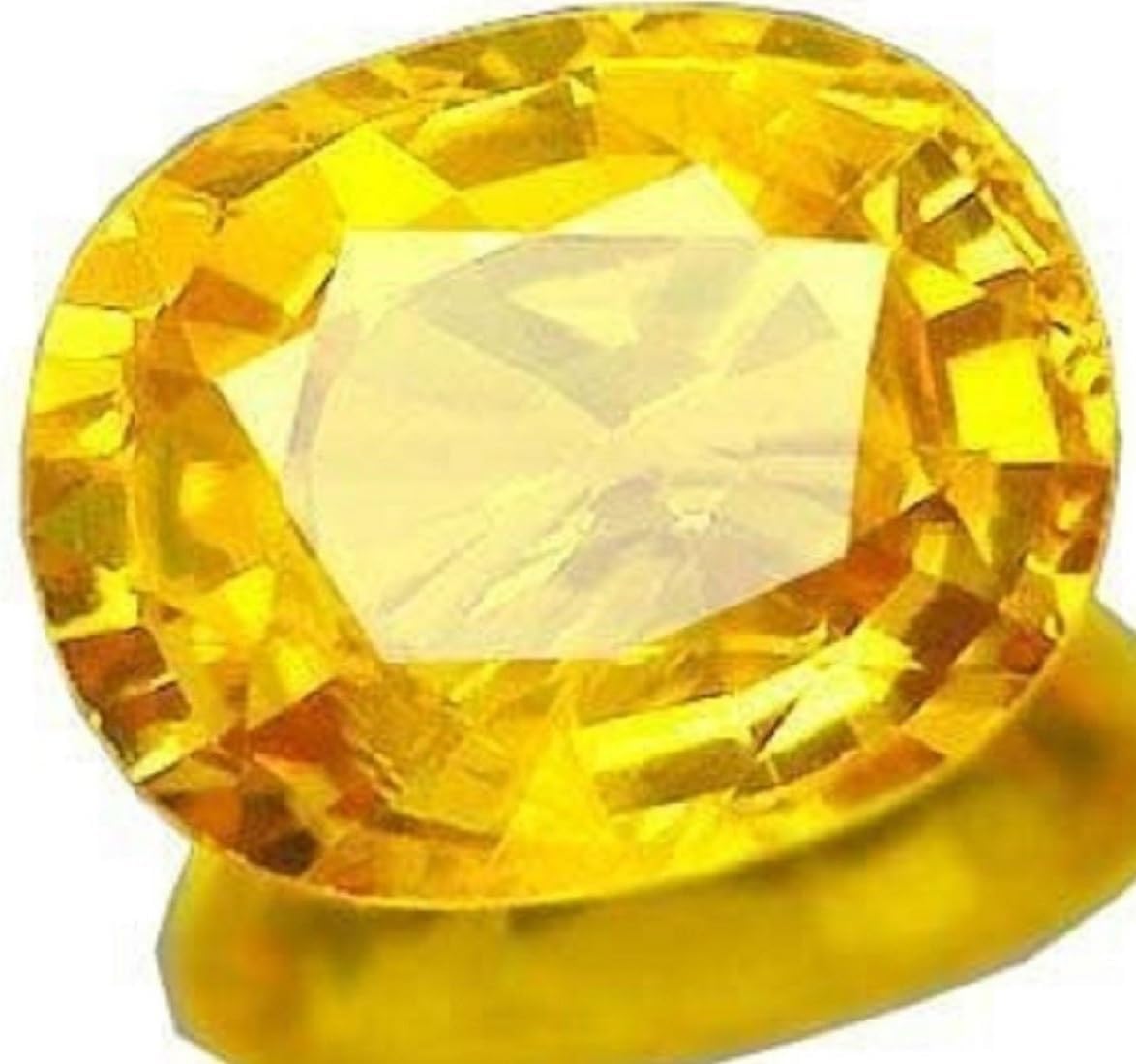 9.25 Ratti 8.00 Carat Cultured Yellow Sapphire Gemstone Certified Cultured Pukhraj Stone Lab Tested Astrological Purpose