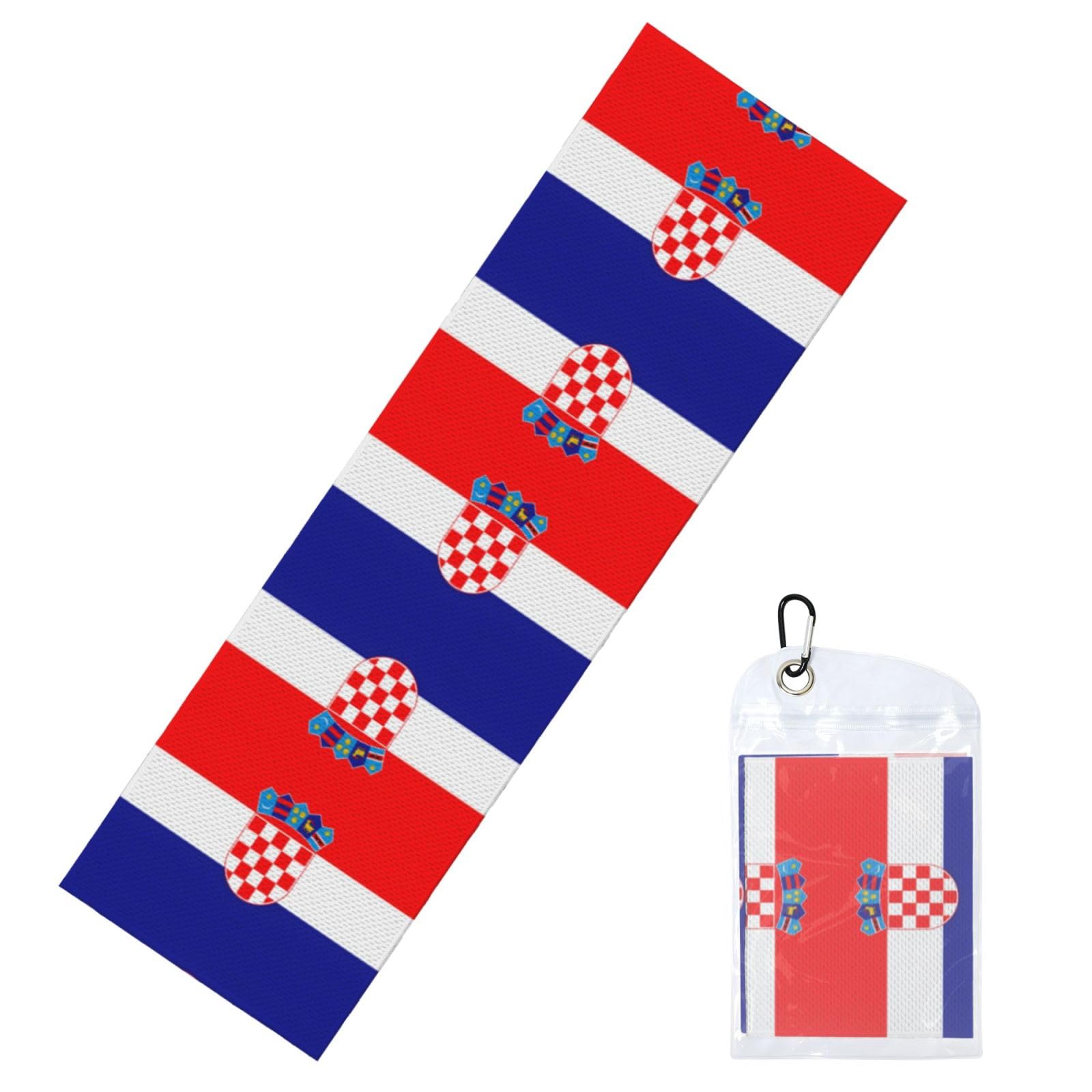 HGIUYDRD Republic of Croatia flag Print Cooling Sports Towel with PVC Carry Bag for Gym, Beach, Golf and World Cup Events