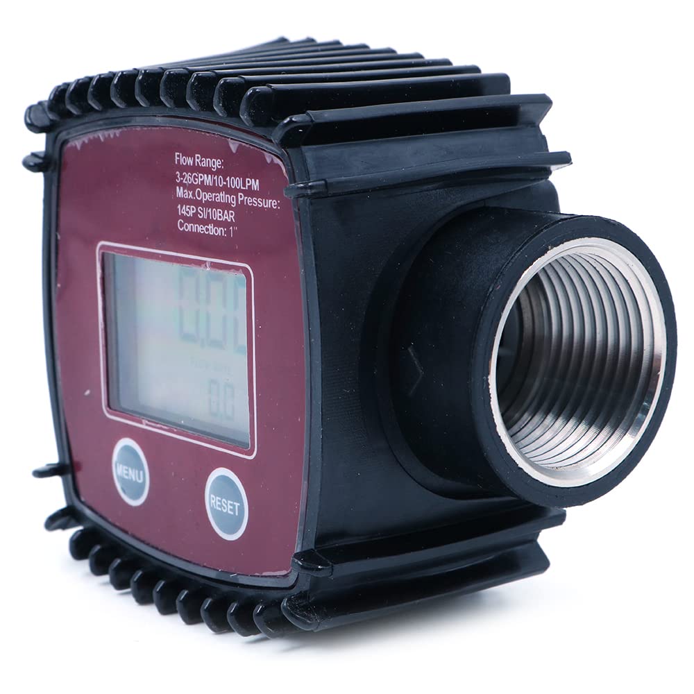 NUZAMAS Misuratore di portata digitale a turbina 1" filettatura interna acqua liquida diesel