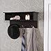 VASAGLE Entryway Hanging Coat Rack, Wooden Wall Floating Shelf with 3 Double Hooks and Storage, 23.6 x 7.9 x 10.6 Inches, Espresso