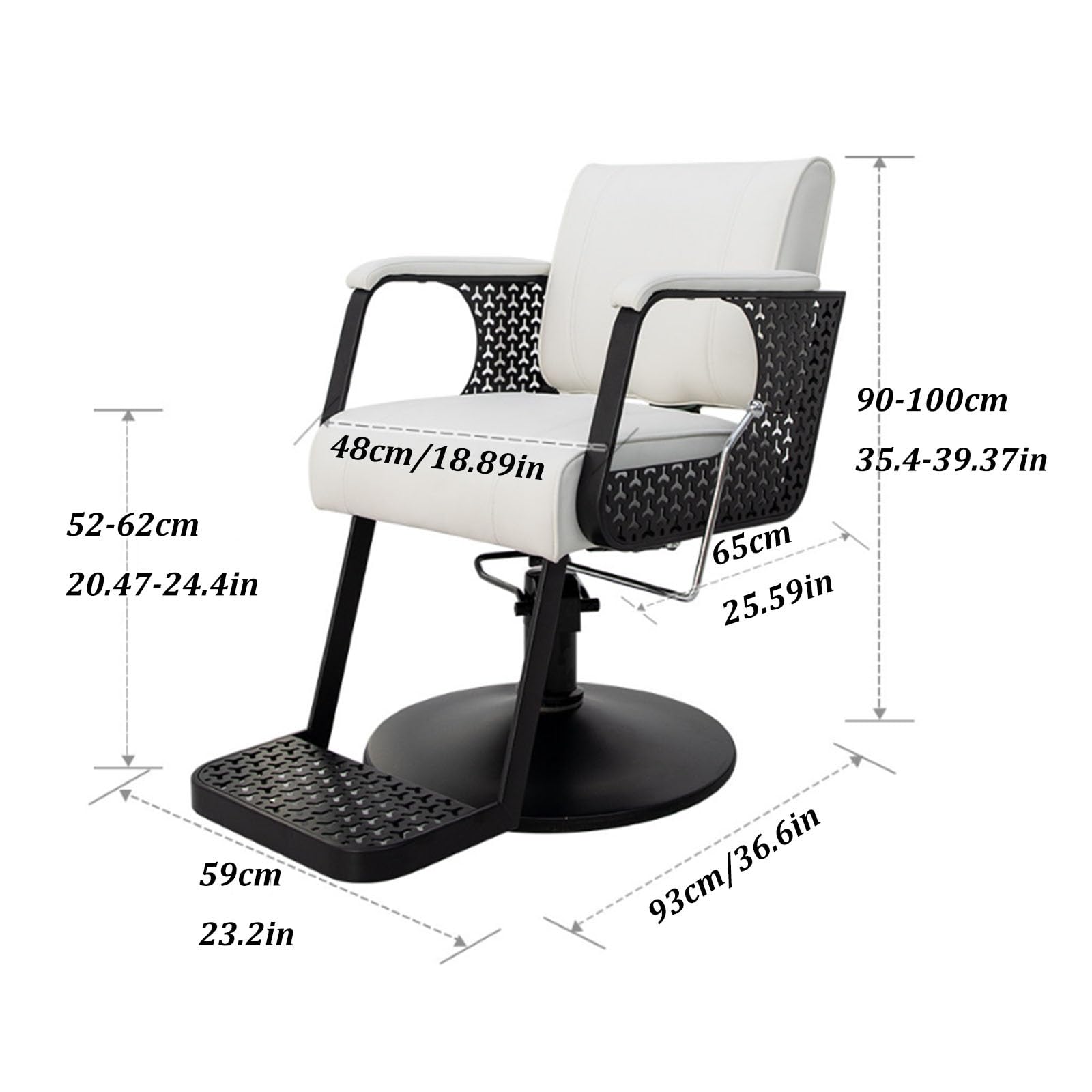 Sillón de barbería Profesional y Silla reclinable para peluquería; Equipo de Belleza SPA para Uso doméstico, barberías y Salones Belleza(White)