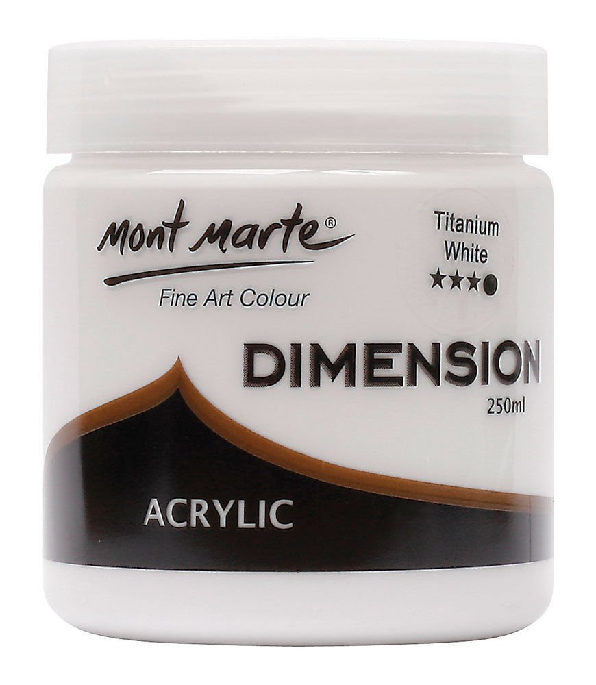 Mont Marte Acrylic Dimension Titanium White Paint (250ml)