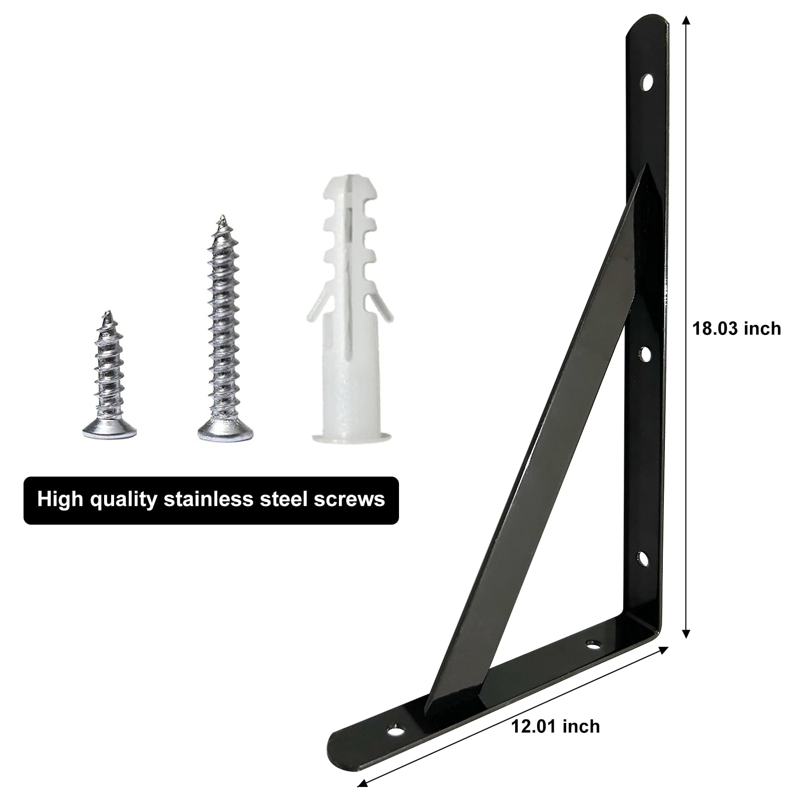 Snapklik.com : Shelf Brackets 18 Inch X 12 Inch, Heavy Duty Shelf ...