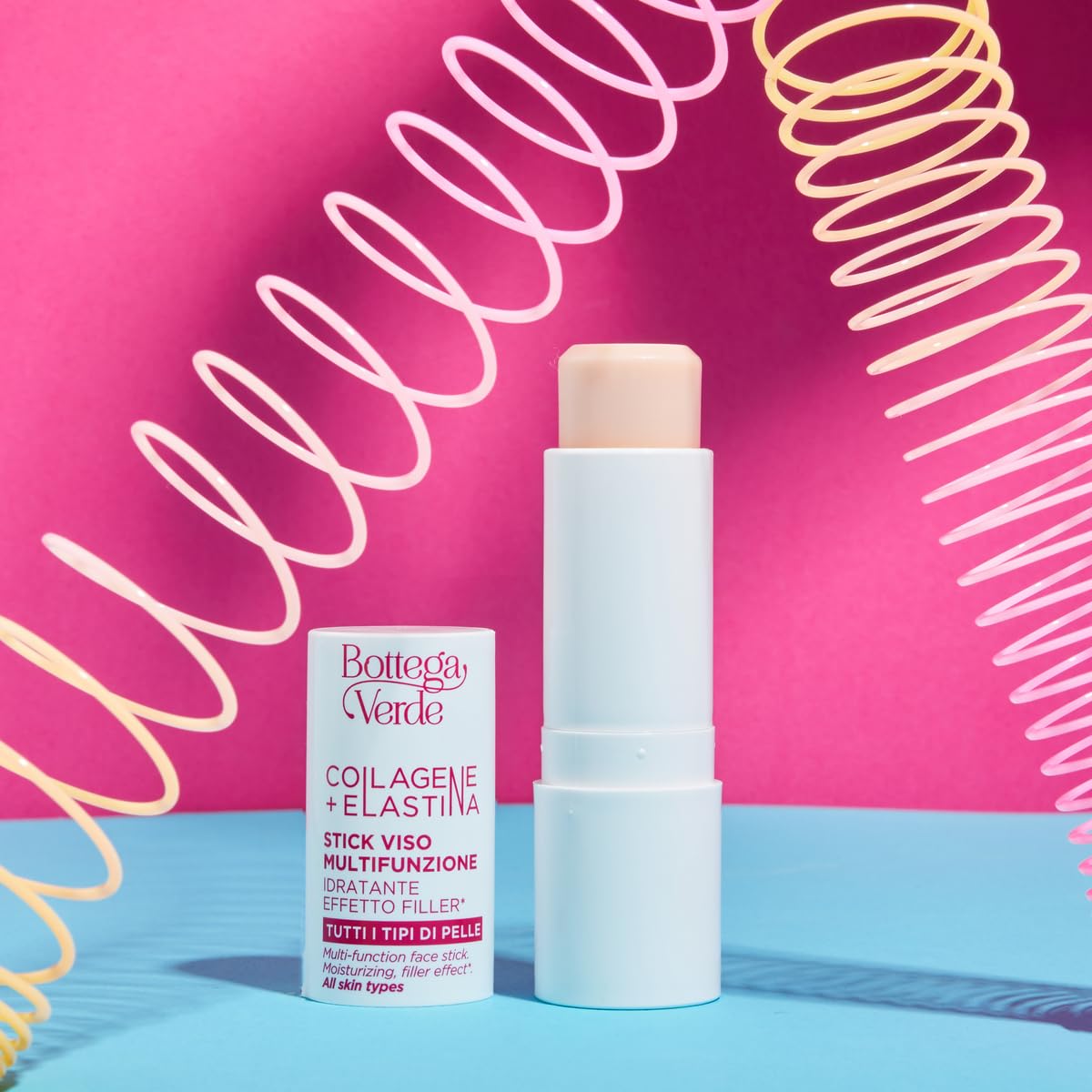 Bottega Verde - Stick Viso Multifunzione, Collagene + Elastina, 12 ml, Azione Idratante, Effetto Filler, per Tutti i Tipi di Pelle