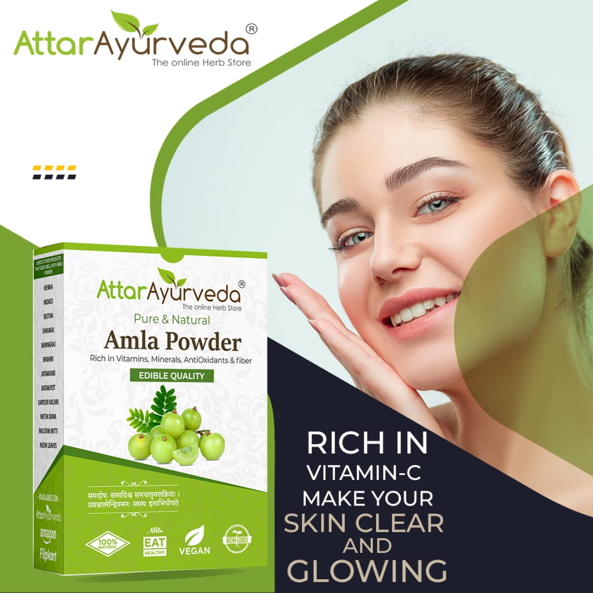 Attar Ayurveda Pure Amla Powder For Hair Growth (250 grams) | Ideal for Hair, Eating, Drinking & Skin 4 61ldEx kdQL. SL1200