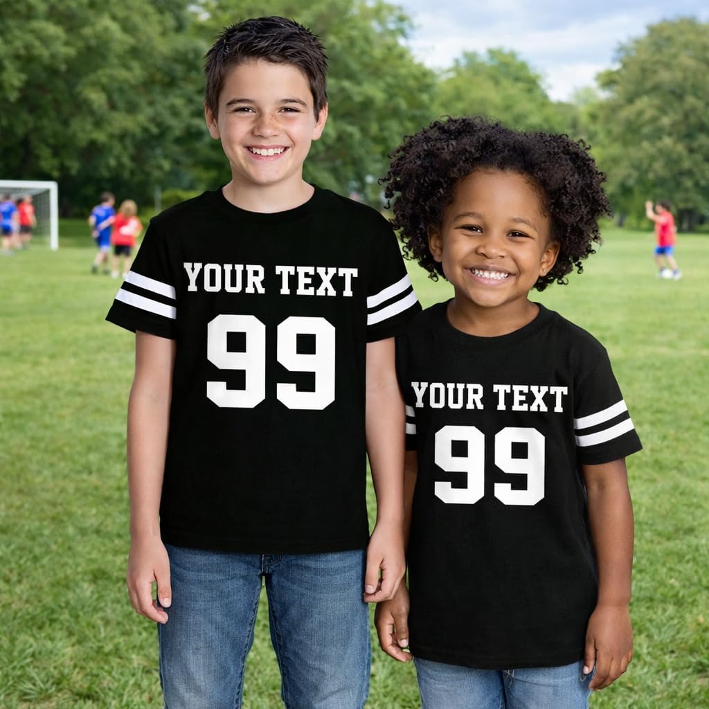 CRAZYDAISYWORLD Customized Toddler Youth Football Jersey | Personalized 2-Sided Custom Team Uniform | Round-Neck Jersey