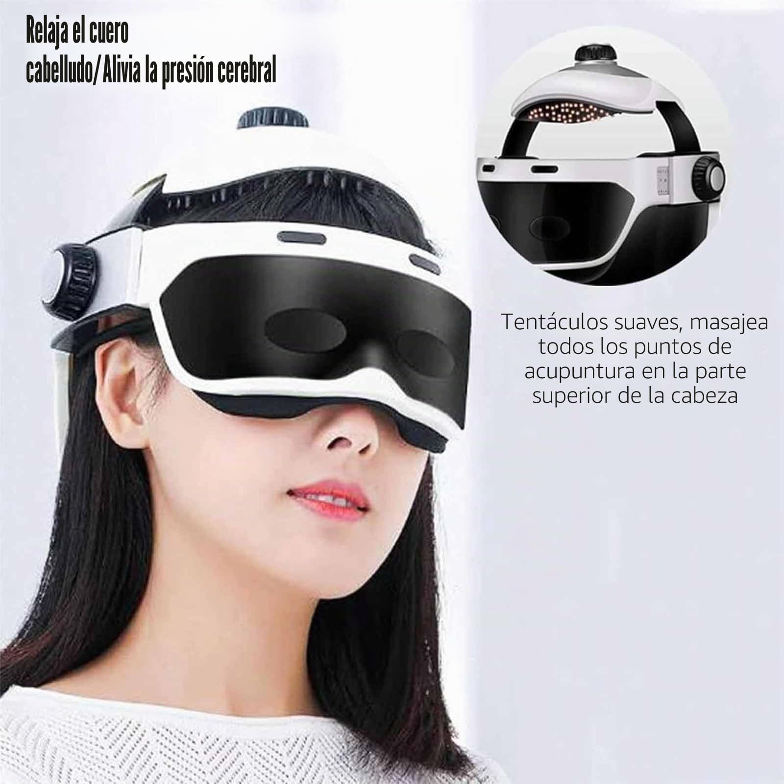 ERICAT Casco De Masaje Eléctrico para Cabeza, Masajeador De Vibración por Presión De Aire con Control Remoto Y 5 Modos, Masaje De 360 ​​Grados Y Compresa Caliente a 42 ℃, para Promover La Circulación