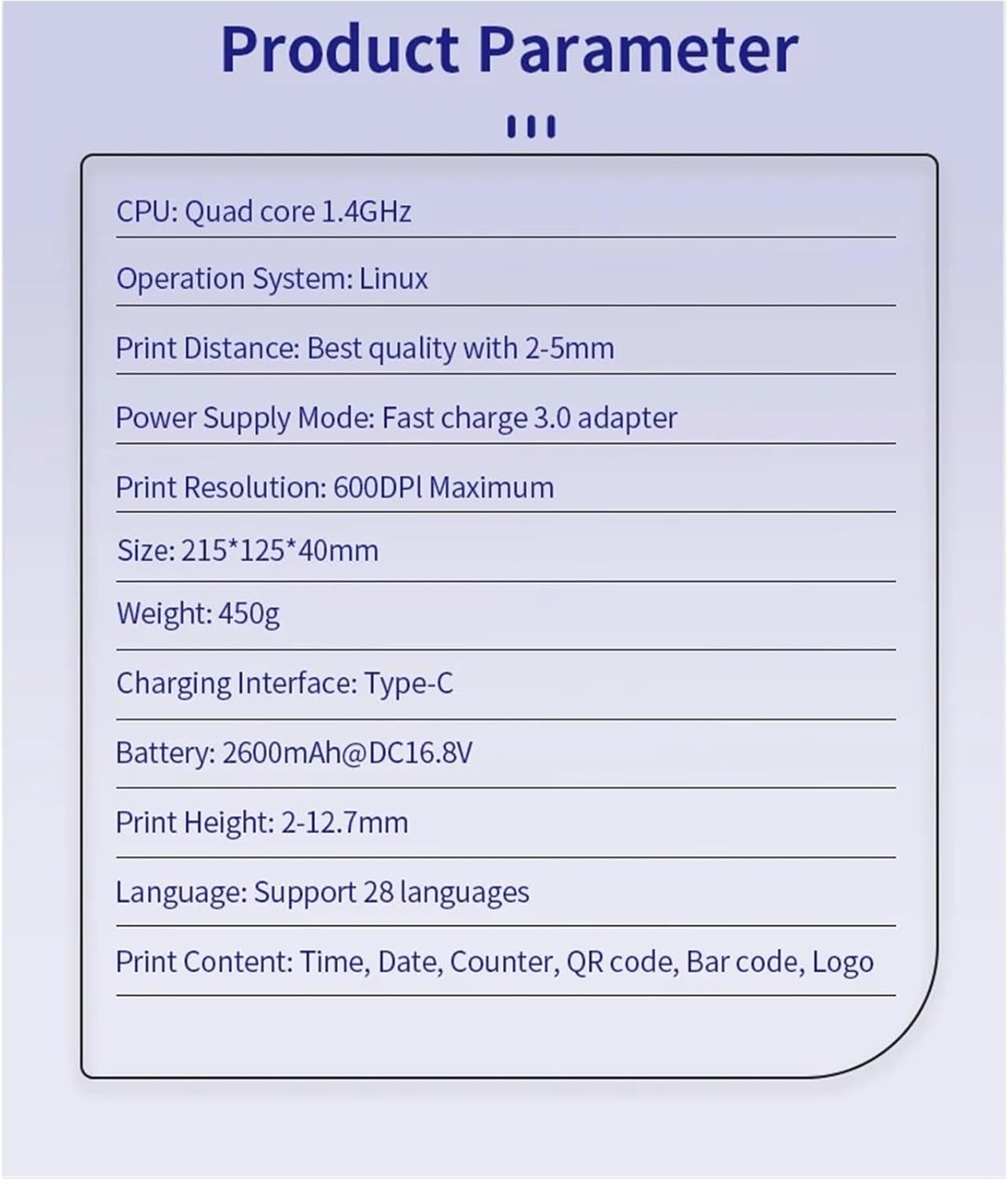 12.7mm Portable Mini Inkjet Printer with Fast Dry Ink for Logo Expire Date QR Barcode Batch Number Label(Without Ink,US)