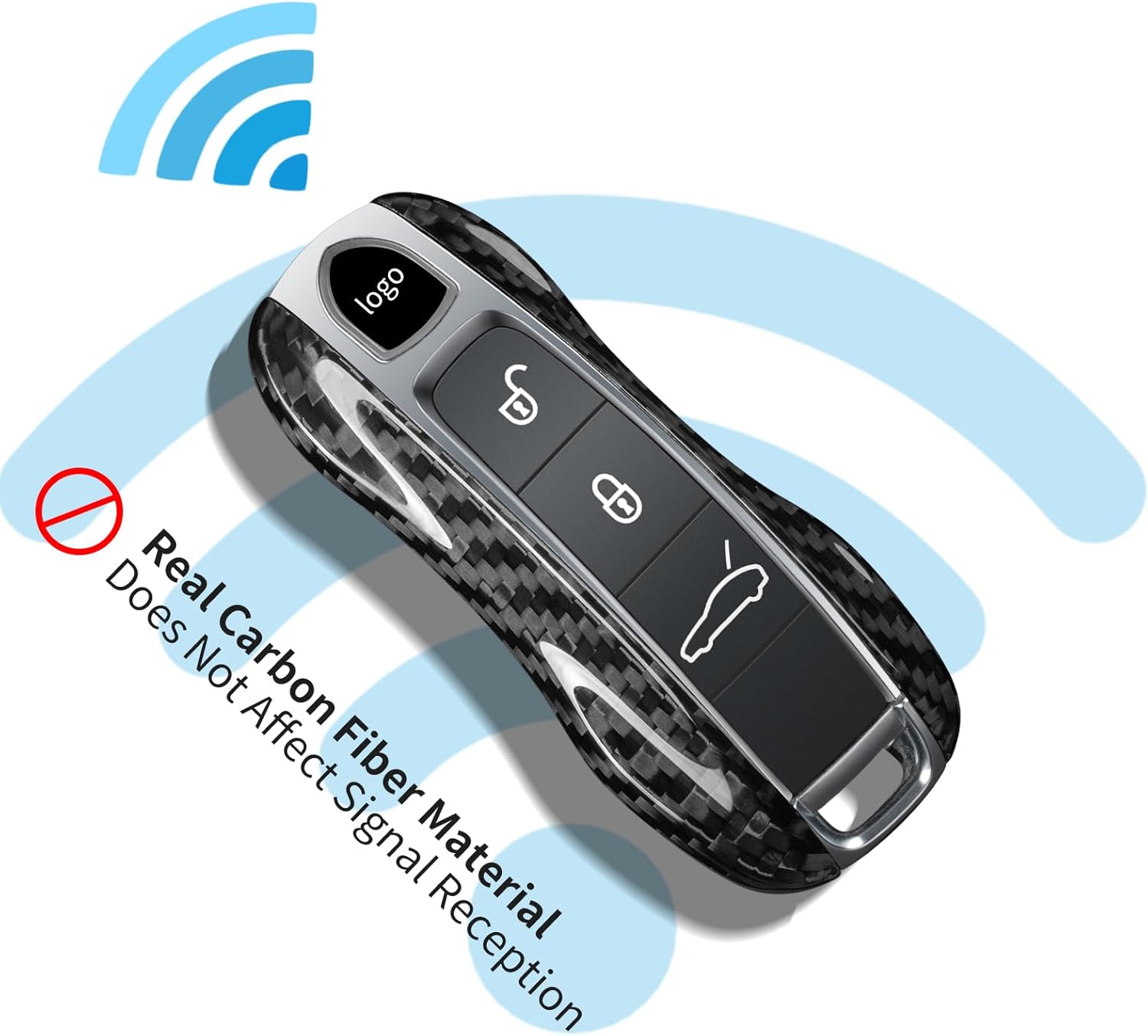 T-carbon Real Carbon Fiber Key Fob Cover Compatible with Porsche Cayenne 918 Panamera 2018-2024, Key Fob Case Compatible with 911 Carrera Taycan Key Accessories 2020-2024, Black - Image 6