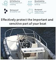 Vista 7 de SavvyCraft Cubierta impermeable para consola central de barco, cubierta de timón de poliéster de grado marino 600D de servicio pesado para consola