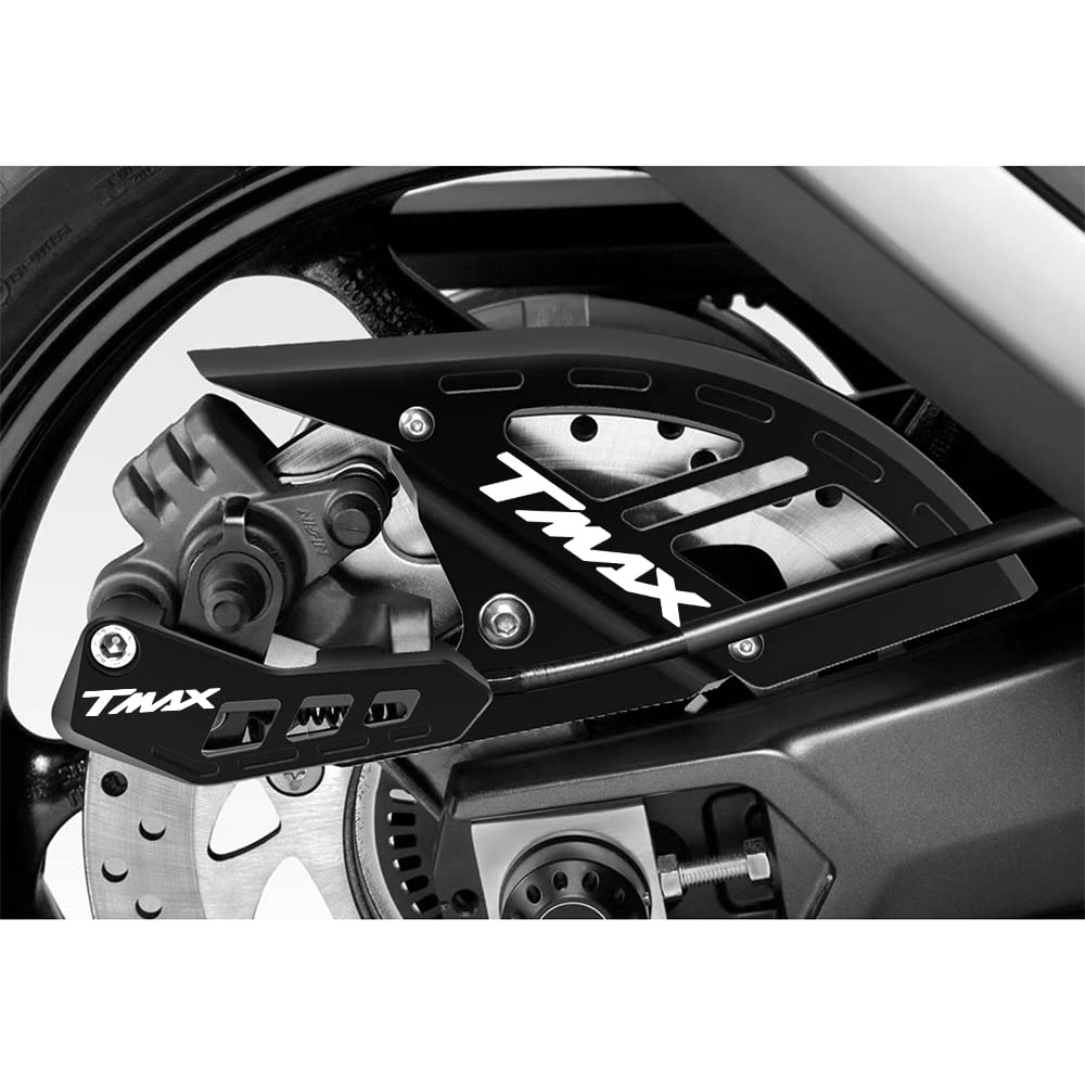 Modeer Para Tmax 560 Tech Max Tmax 530 SX DX Todos los años Motocicleta Pinzas Soportes Disco de Freno Trasero Rotor Guard tmax530 tmax560 Techmax Accesorios (Negro-1)