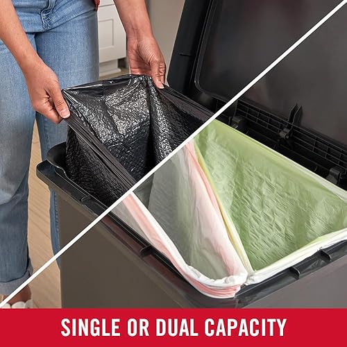 Miniatura 4 de Rubbermaid Bote de basura de alta capacidad, 19 galones, basura o reciclaje de flujo simple o doble, carbón, pedal de acero inoxidable, para el