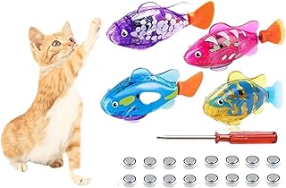 TUUFUN Swimming Robot Fish Cat Toy, Interactive Fish Cat Toy Indoor Cat Play, LED Lights Stimulate Your Cat's Hunter Instinct