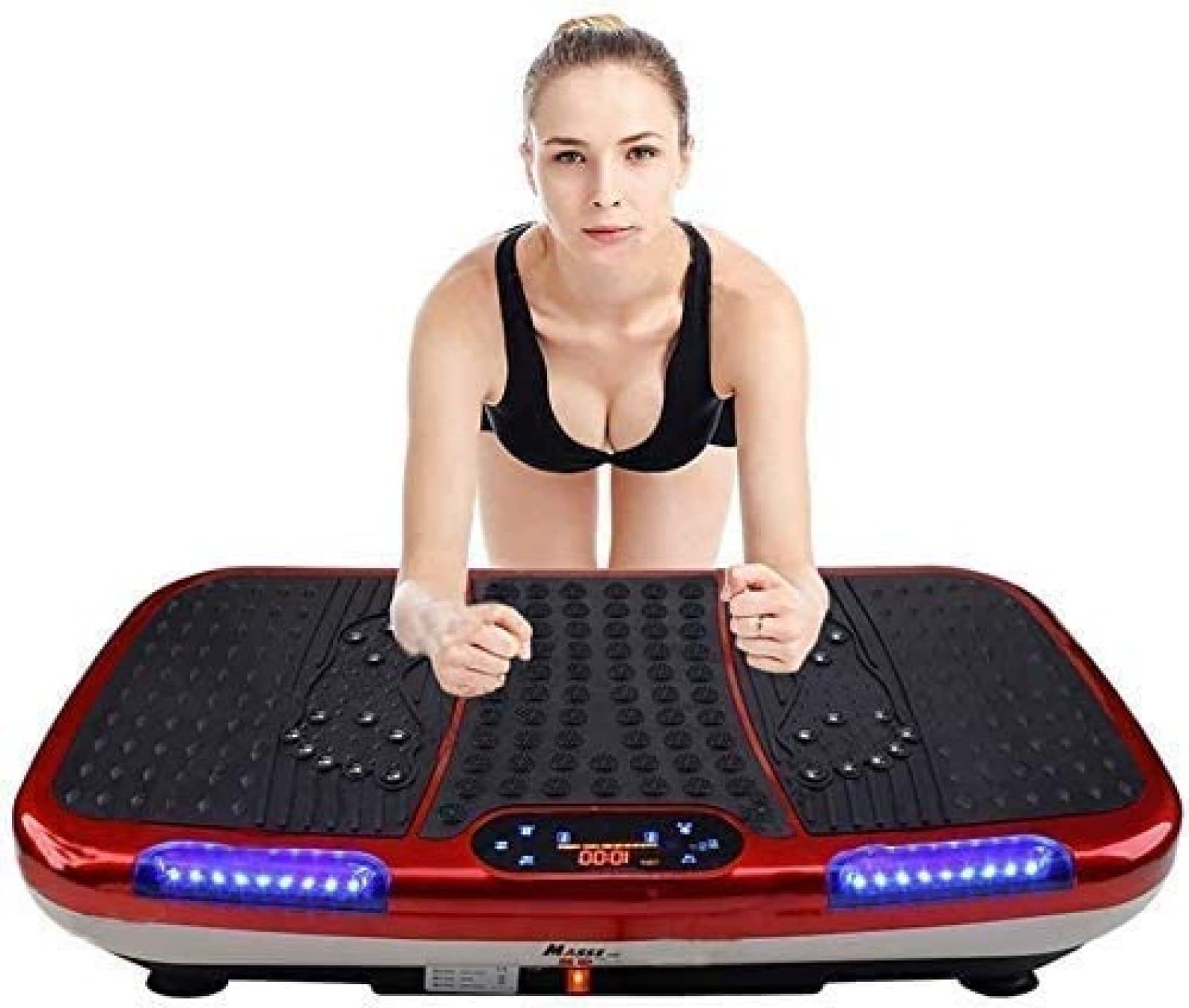 Machine d'exercice vibrante avec télécommande, panneau d'alimentation pour entraînement de fitness, design ultra fin, brûleur de graisse pour entraînement à domicile, équipement d'exercice complet du