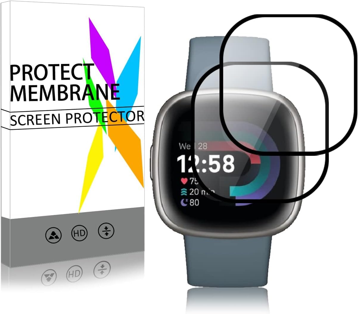 Amazon | 対応 Fitbit Sense2 / Versa4 ガラスフィルム Fitbit Versa 4 