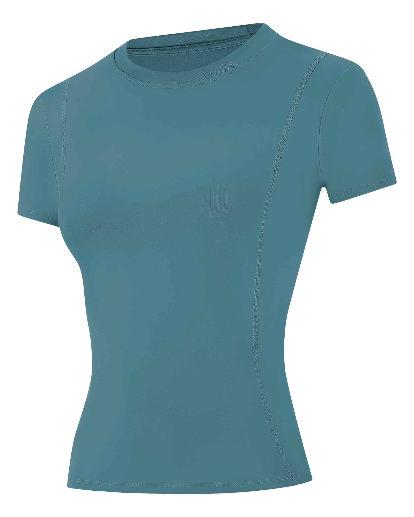 Runhit Kompressionsshirt Damen Kurzarm, Sportshirt mit Klassischem Schulter-Schnitt, Atmungsaktives Funktionsshirt Schnell trocknend, Sport T-Shirt für Fitness Gym Laufen Yoga