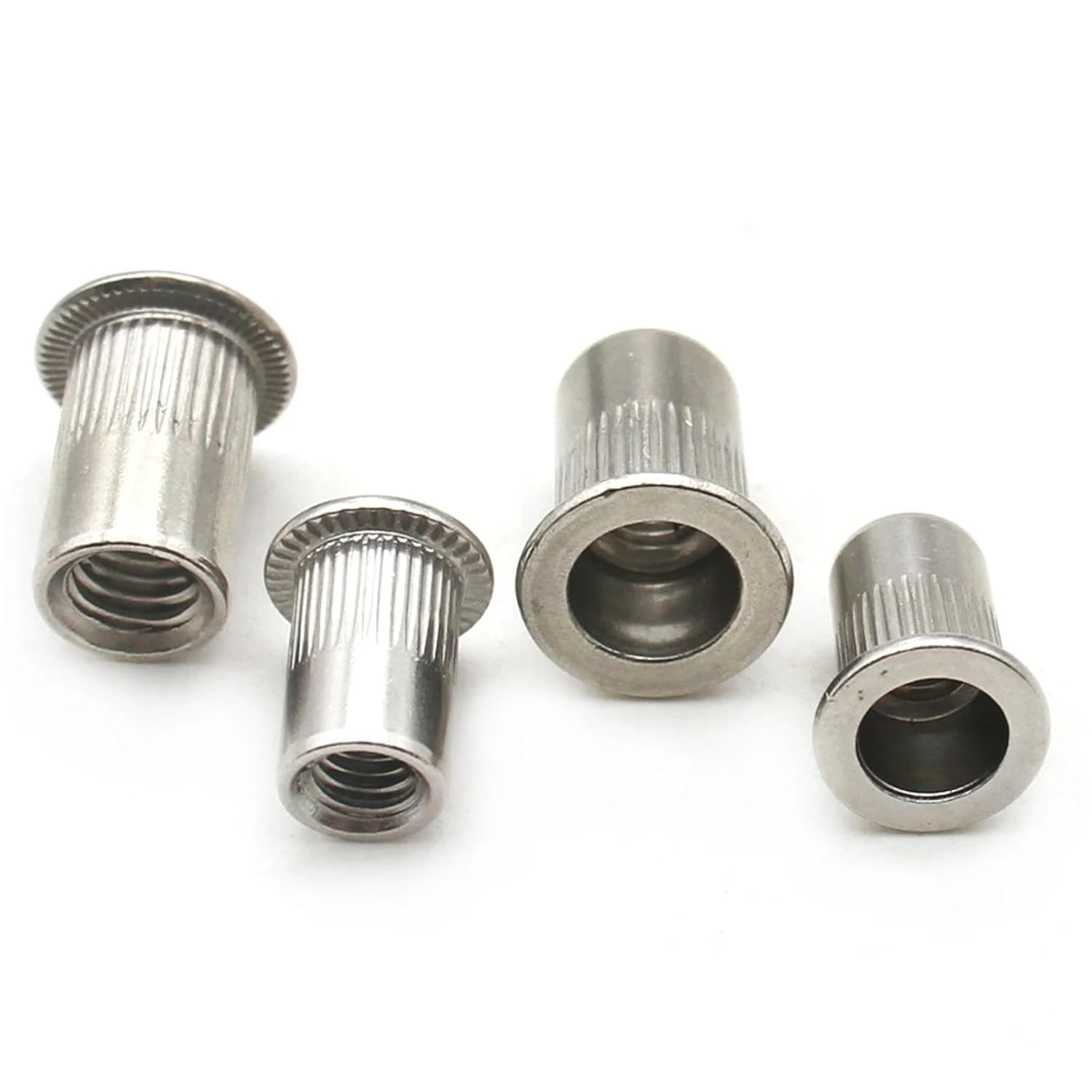 10pc 304 Stainless Steel Flat Head Rivet Nuts M3-M12 Threaded Insert Blind Riveting Nut for Metal Sheet Fastening(M12 X10pcs)