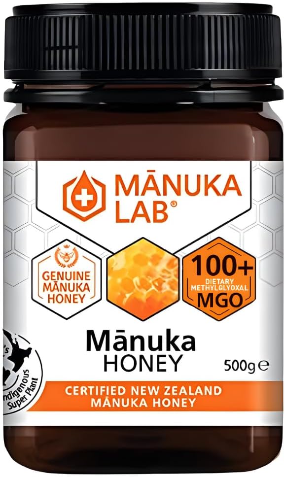 Manuka Lab Certified MGO 100+ New Zealand Manuka Honey 500g - The Ultimate Natural Sweetener and Energy Booster for Vitality and Healthy Skin