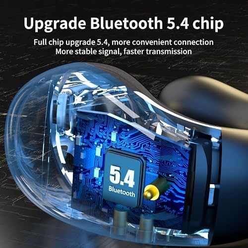 YLYHHFY Clip On Earbuds Bluetooth 5.4 Headphones Wireless Earbuds Open Ear Headphones Long Playtime Ear Buds Digital Display Charging Case Noise Canceling Waterproof Sports Earphones — view 5