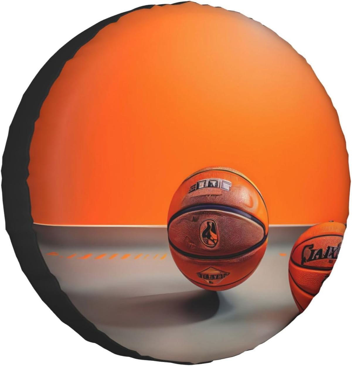 Basketball Orange Print Tire Cover Universal Spare Wheel for Trailer Rv SUV Truck Camper Travel Accessories
