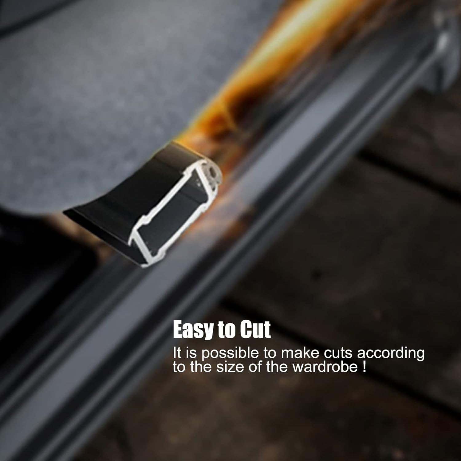 省スペース ブラック 滑り止め クローゼット ハンギングロッド - 45cm ミュート 洋服掛け 洗濯室用 靴キャビネットや棚に最適