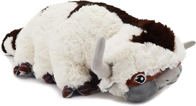 Firecos Plush Toy 50 cm Large Size 3D Stuffed Animals Soft Throw Pillow Cute Cow Plushie Cartoon Doll Toy Christmas Birthday Gift for Children (White and Brown)