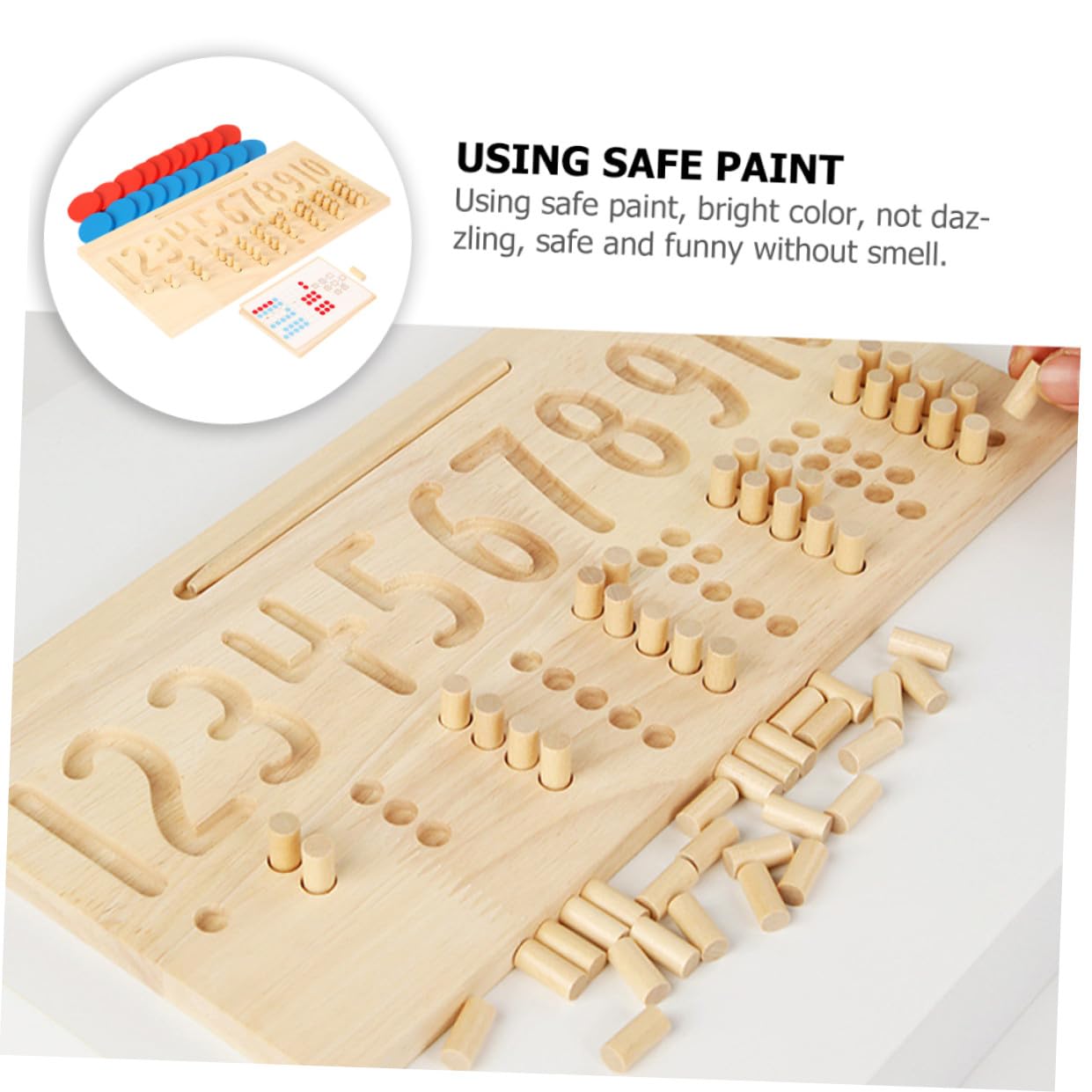 Juego Educativo de Madera Números para Niños Preescolares, Tablero para Práctica de Escritura, Juguete Cognitivo de Aprendizaje Matemático, Desarrollo Infantil, Juego Didáctico